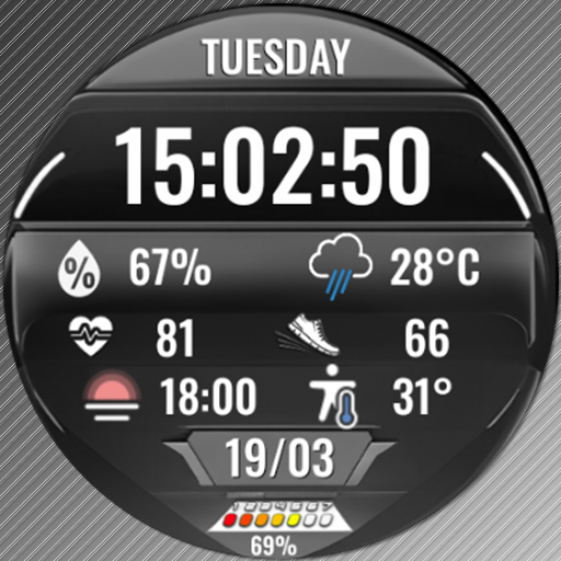 Soc Copy N-Sport 692 Real-Time Weather Luxury Digital Watch Face For Samsung &Amp; Wear Os N-Sport Watch Face
