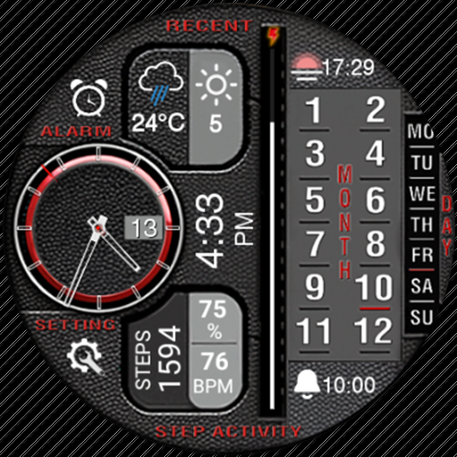 Soc Den Copy N-Sport 664 Real-Time Weather Luxury Hybrid Watch Face For Samsung &Amp; Wear Os N-Sport Watch Face