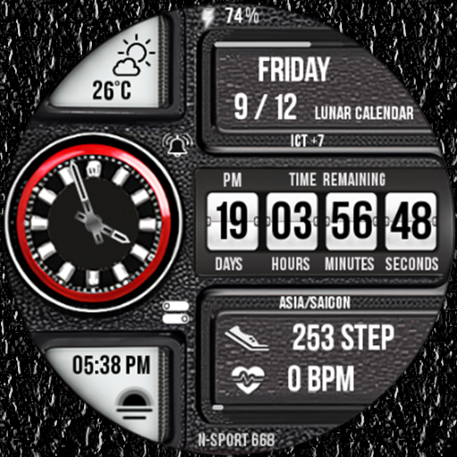 N-SPORT 668 Luxury Hybrid Watch Face for Samsung & Wear OS