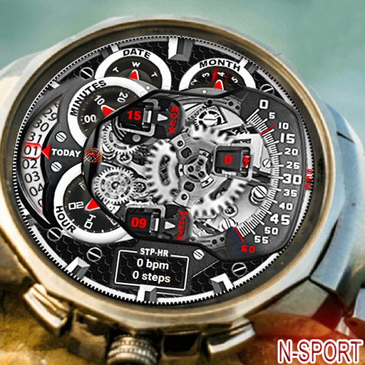 [Tizenos][N-Sport 141] Metal Analog Dual Digital Watch Face - N-Sport Watch Face