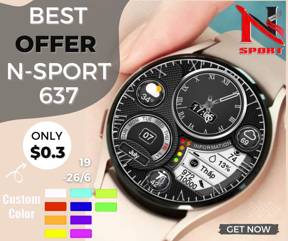 Bigsale N-Sport 637 Watch Face #Wearos Samsung Galaxy Watch 4,5,6 - N-Sport Watch Face