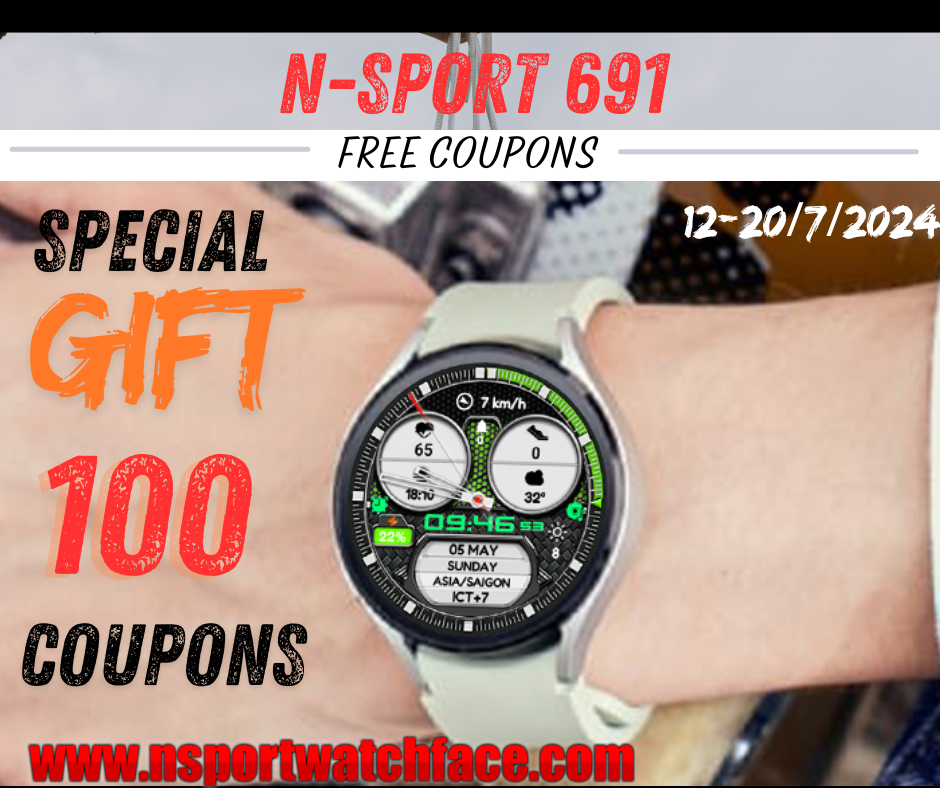 Big Gift 100 Coupons Free N-Sport 691 Watch Face - N-Sport Watch Face