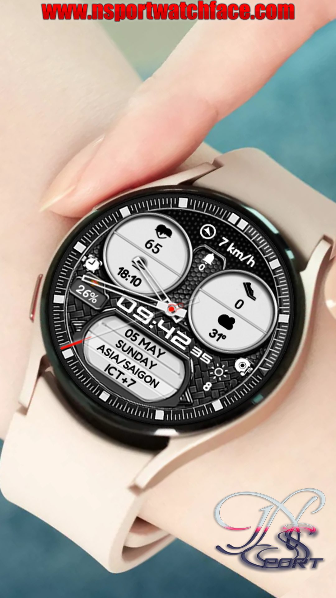 Galaxywatch4 5 Copy N-Sport691 Analog Digital N-Sport Watch Face For Samsung Watch 4,5,6 N-Sport Watch Face