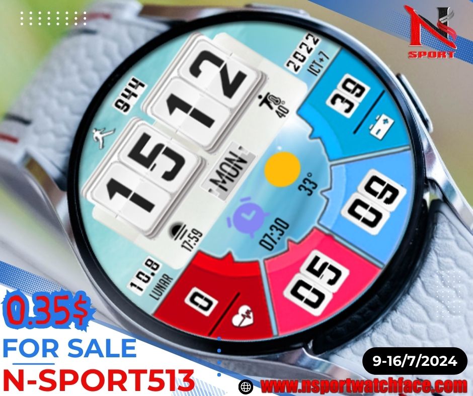 Special Promotion: N-Sport 513 Flip Watch Face For Only $0.35 - N-Sport Watch Face