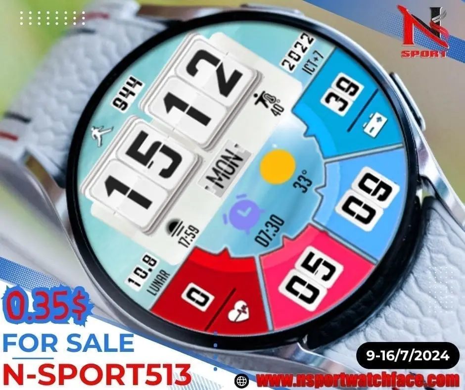 Special Promotion: N-Sport 513 Flip Watch Face For Only $0.35 - N-Sport Watch Face