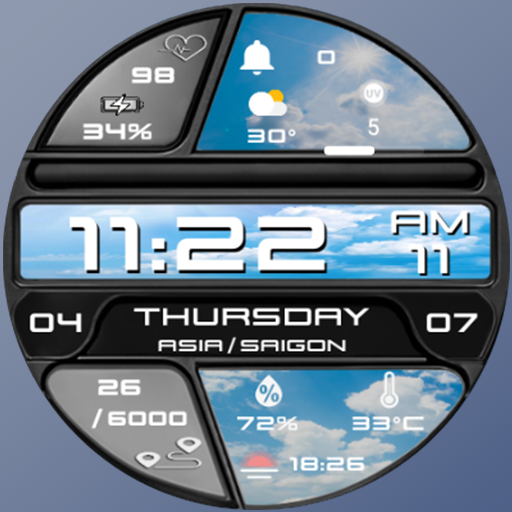N-SPORT 703 Real-time Weather Luxury Digital Watch Face for Samsung & Wear OS