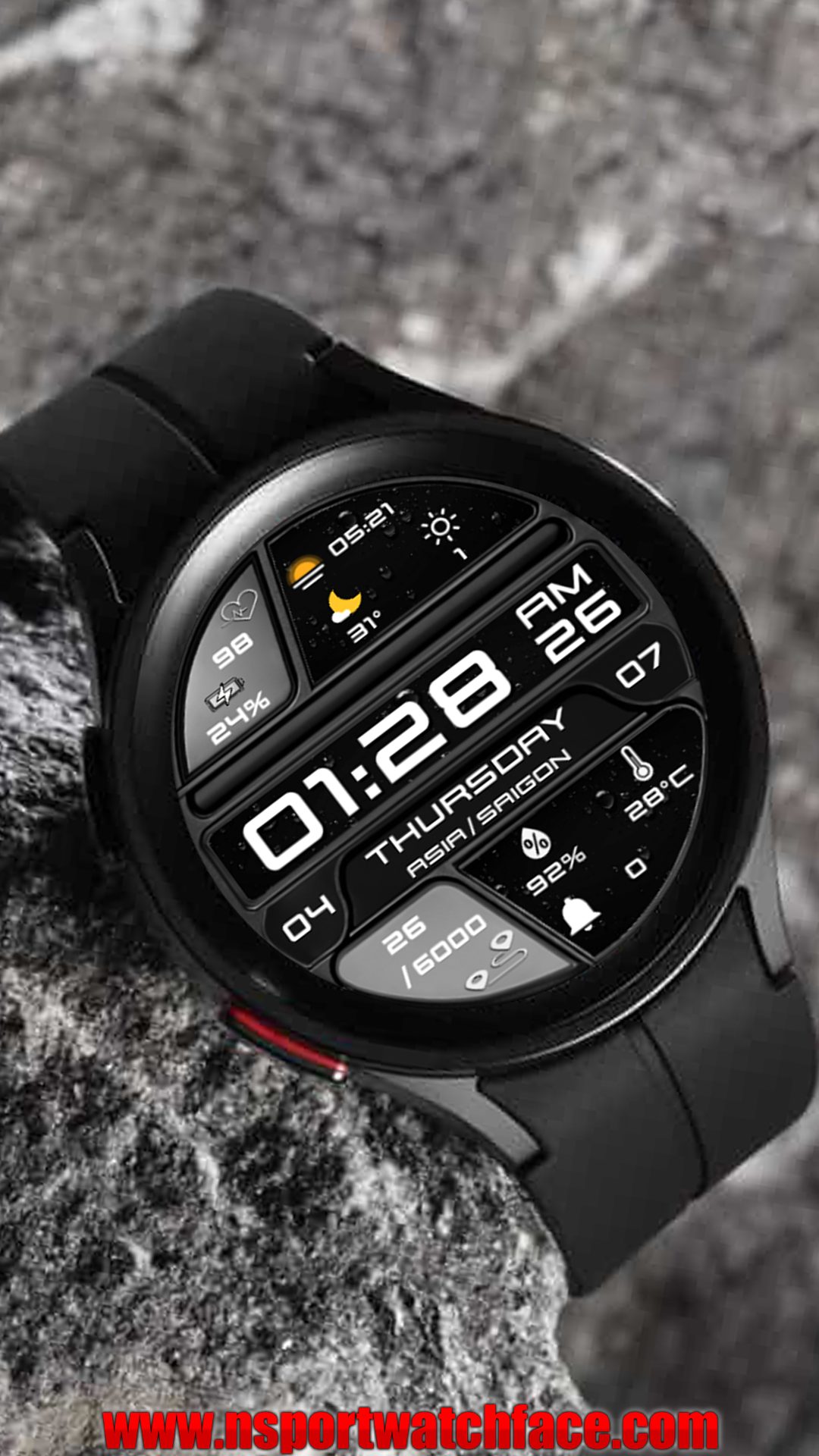 N-SPORT703 Digital Weather N-SPORT Watch Face - N-SPORT WATCH FACE