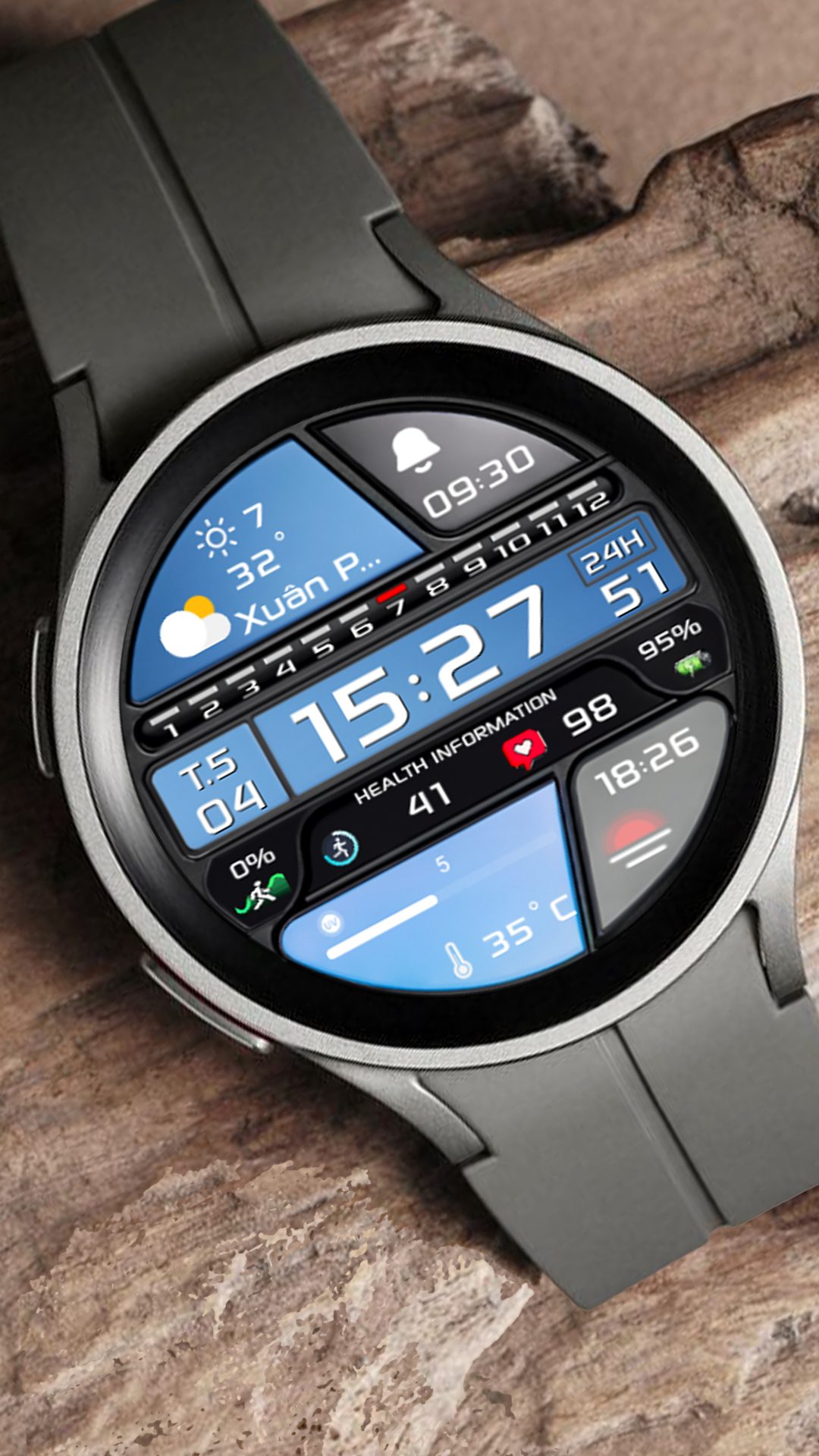 Ddddddddffffffffffff Copy N-Sport701- Digital Times N-Sport Watch Face -Samsung Galaxy Watch Ultra/7/6/5/4 N-Sport Watch Face