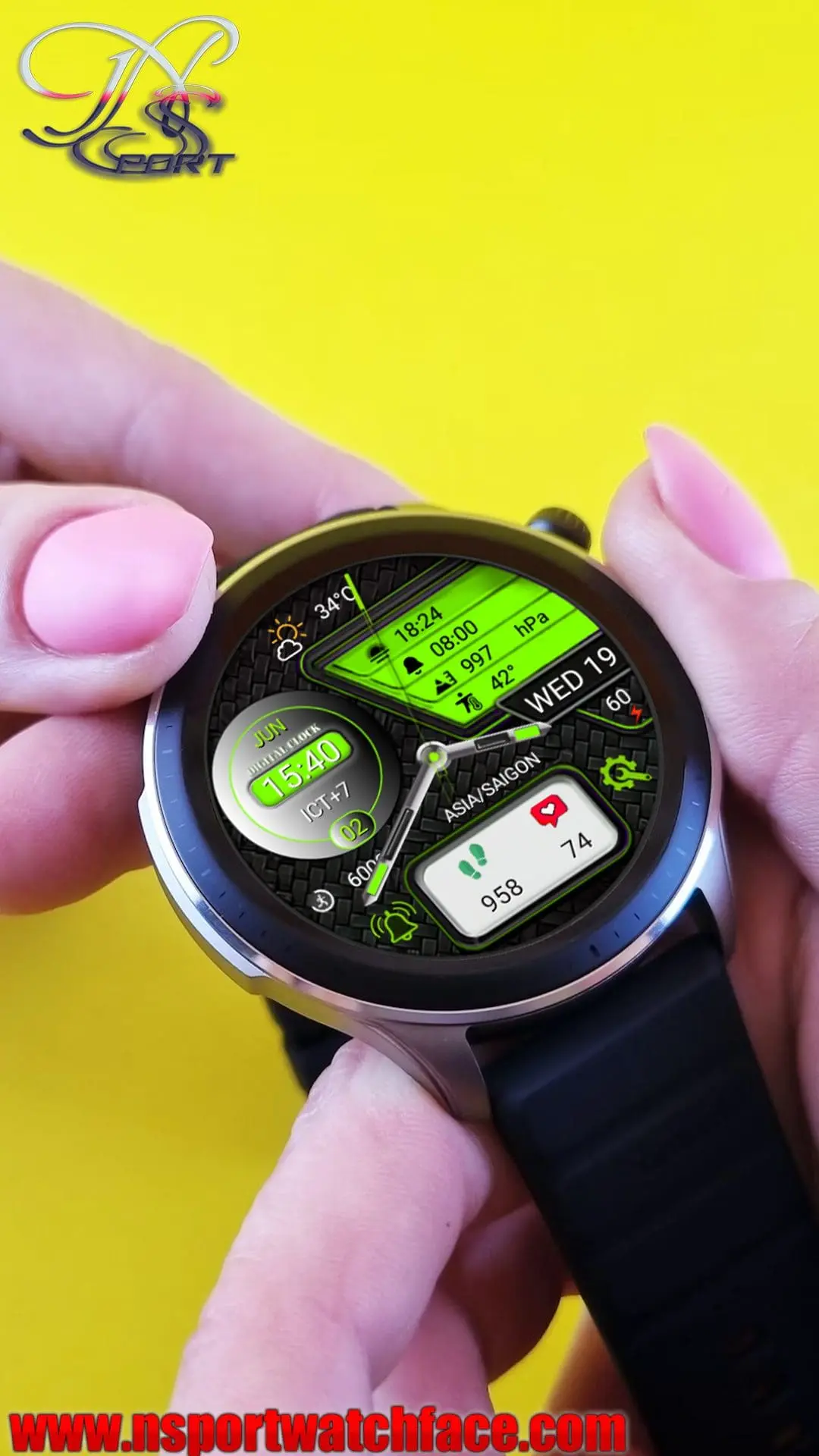 N-SPORT 688 Luxury Hybrid Watch Face For Samsung & Wear OS | N