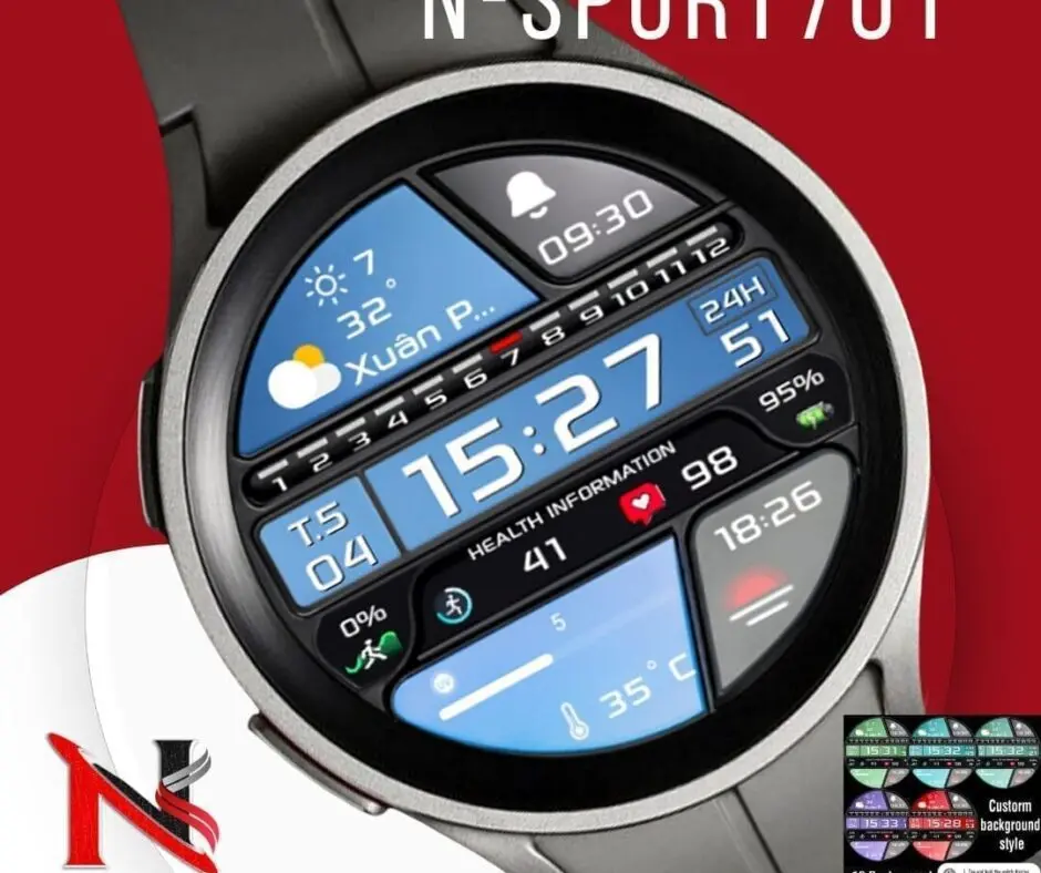 Big Sale N-Sport 701 Watch Face Samsung Galaxy Watch Ultra/7/6/5/4 Wearos - N-Sport Watch Face