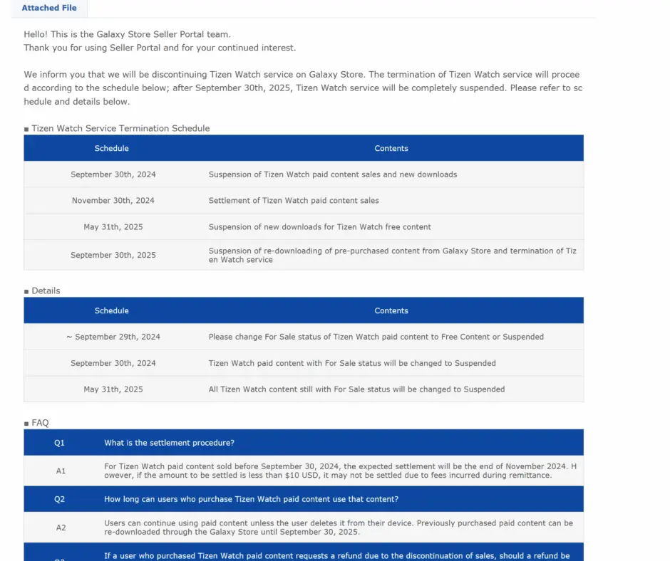 Notice: Tizen Watch Service Termination Schedule - N-Sport Watch Face