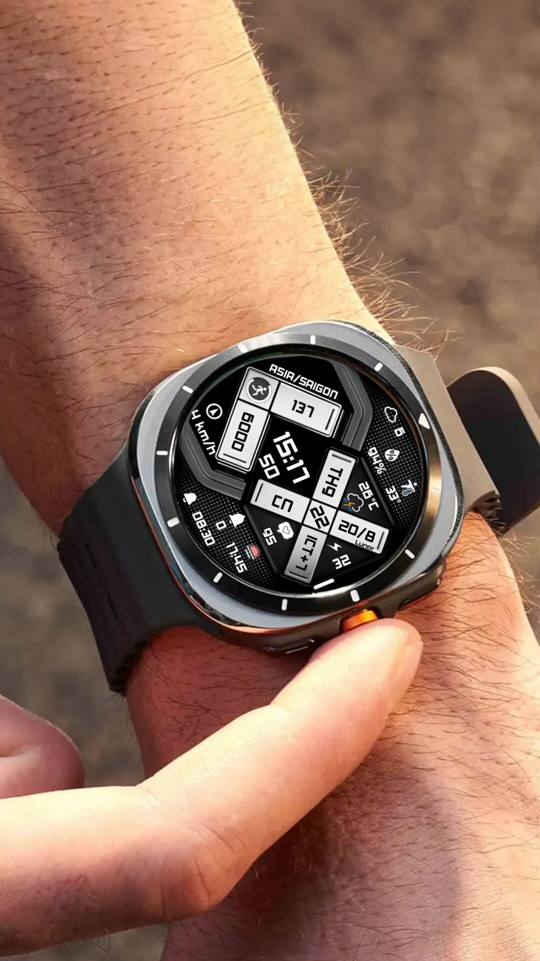 N-Sport708 X Black White Watch Face - N-Sport Watch Face