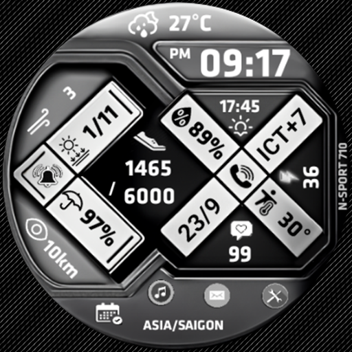 N-SPORT 710 Luxury Digital Watch Face for Samsung & Wear OS