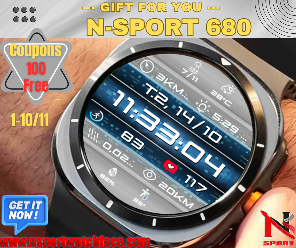 Hello Nov-Big Gift 100 Coupon N-Sport 680 Watch Face Samsung Galaxy Watch 4/5/6/7 Ultra - N-Sport Watch Face