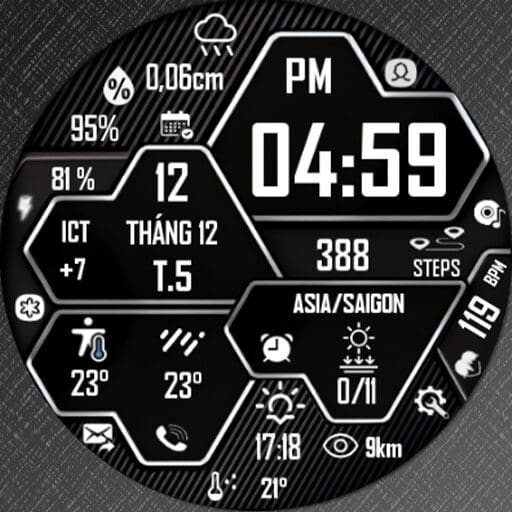 N-SPORT 722 Luxury Digital Watch Face for Samsung & Wear OS