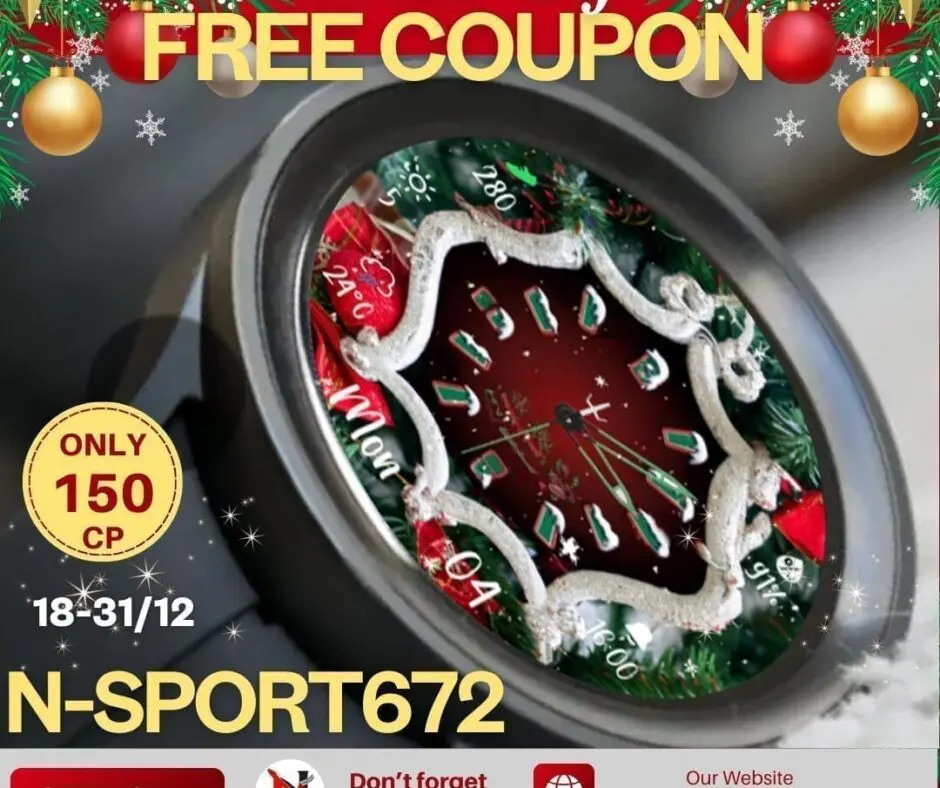 Big Gift Xmas: Free 150 Coupons N-Sport 672 Analog N-Sport Watch Face - N-Sport Watch Face