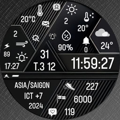 N-SPORT 724 Luxury Hybrid Watch Face for Samsung & Wear OS