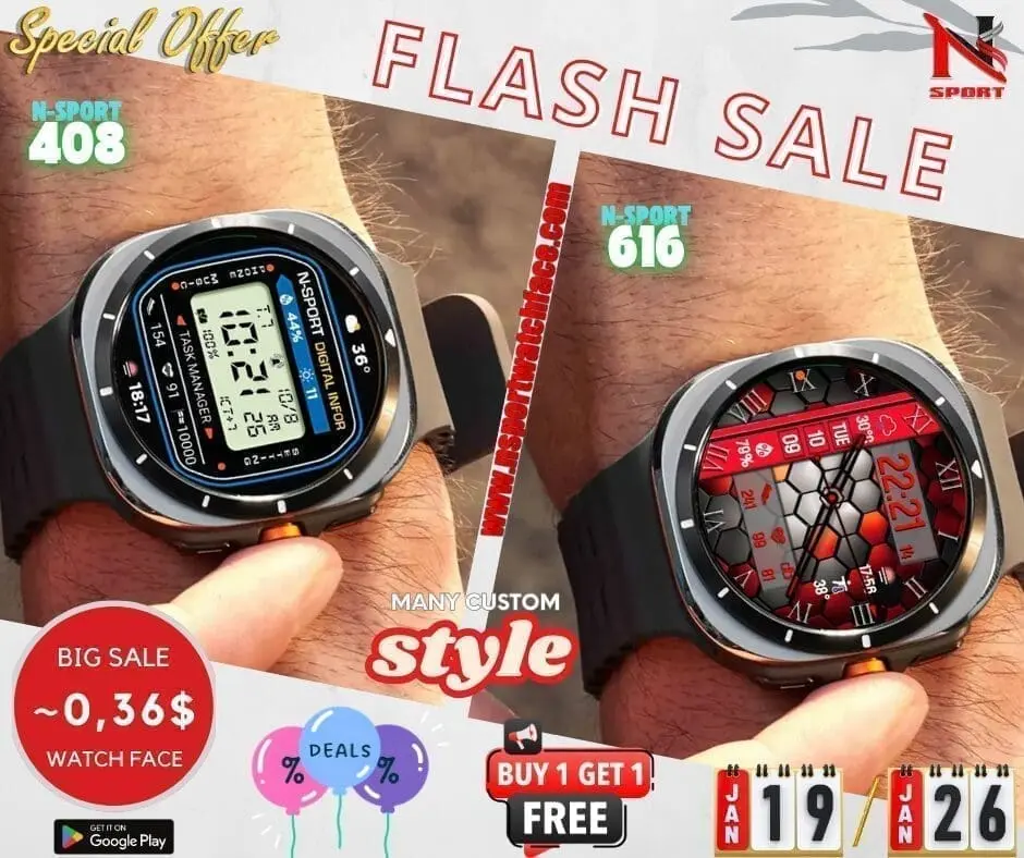Big Sale: N-Sport Watch Face 408 & 616 (Jan 19 – Jan 26) - N-Sport Watch Face