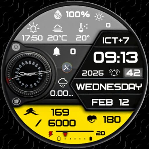 N-SPORT 728 Luxury Hybrid Watch Face for Samsung & Wear OS