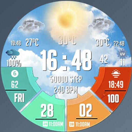 N-SPORT 731 Real-time Weather Classic Analog Watch Face for Samsung & Wear OS