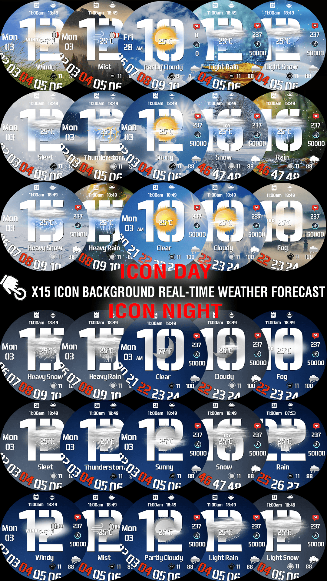 N-SPORT 730 Real-time Weather Classic Analog Watch Face for Samsung & Wear OS feature image