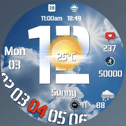 N-SPORT 730 Real-time Weather Classic Analog Watch Face for Samsung & Wear OS