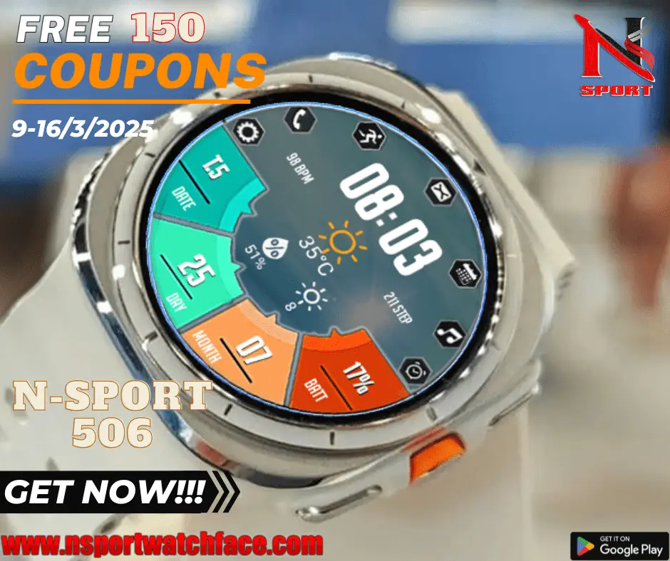 Gifts In March -150 Free Coupon N -Sport506 Face Face For You Do Not Miss !!! - N-Sport Watch Face