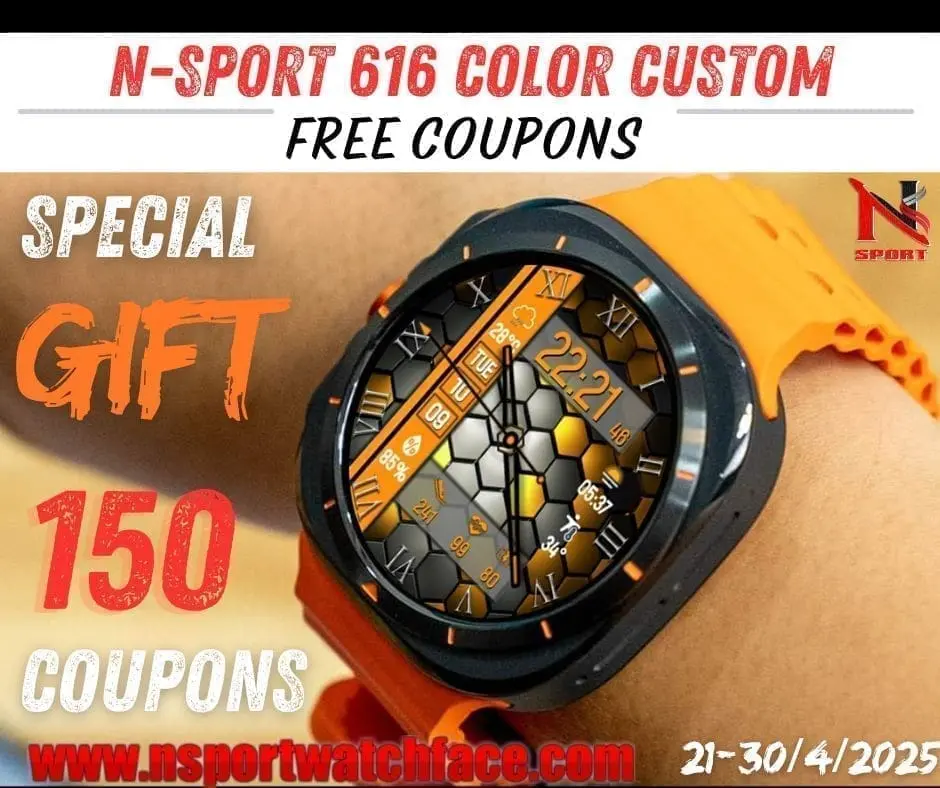 Free 150 Coupon N-Sport 616 Watch Face Celebrates Easter - N-Sport Watch Face