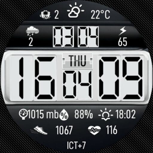 N-SPORT 737 Real-time Weather Luxury Classic Analog Watch Face for Samsung & Wear OS
