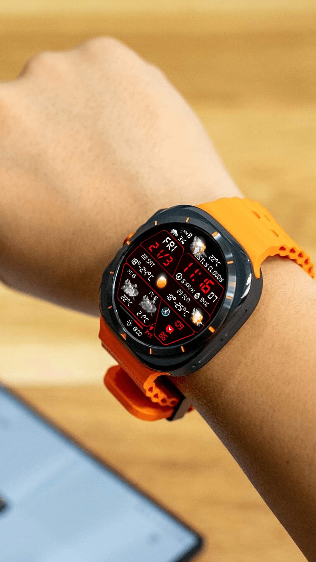 N-SPORT 735 Real-time Weather Luxury Digital Watch Face for Samsung & Wear OS feature image