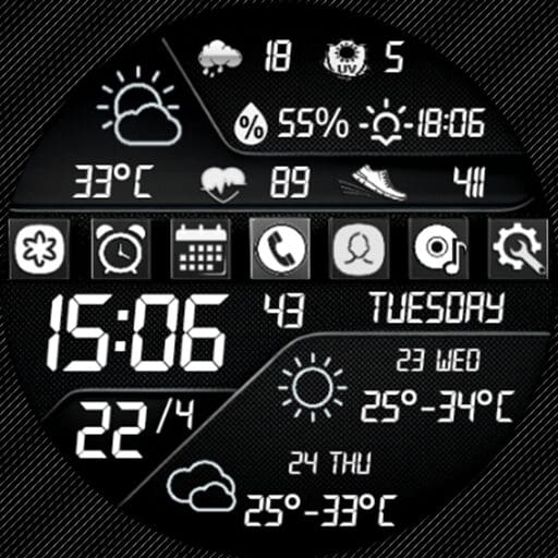 N-SPORT 739 Real-time Weather Luxury Digital Watch Face for Samsung & Wear OS