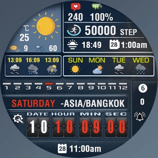 N-SPORT 746 Real-time Weather Luxury Digital Watch Face for Samsung & Wear OS