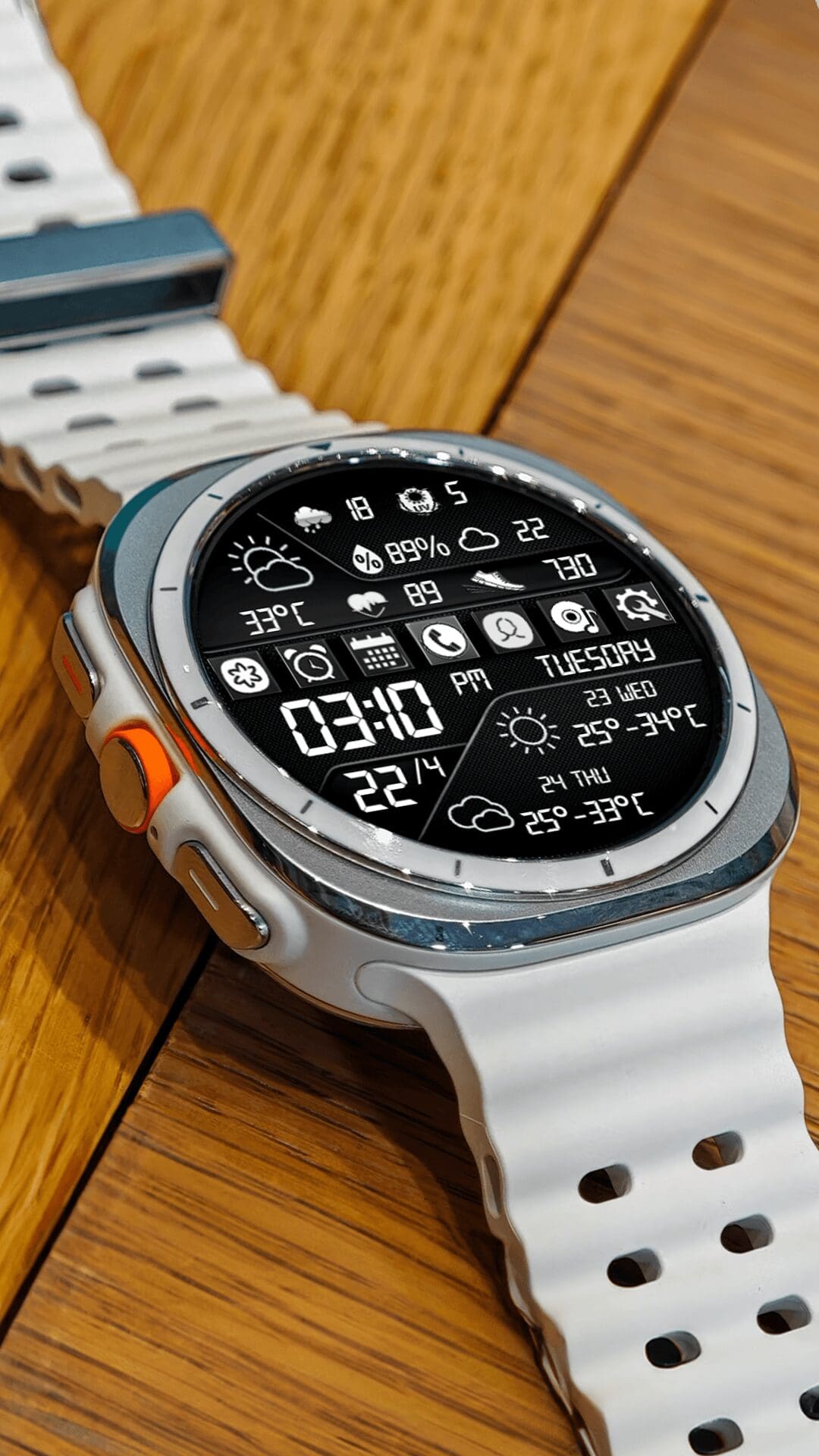 N-SPORT 739 Real-time Weather Luxury Digital Watch Face for Samsung & Wear OS feature image