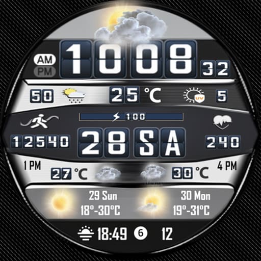 N-SPORT 684 Real-time Weather Luxury Digital Watch Face for Samsung & Wear OS