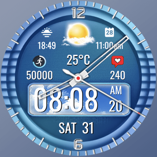 N-SPORT 748 Real-time Weather Luxury Hybrid Watch Face for Samsung & Wear OS