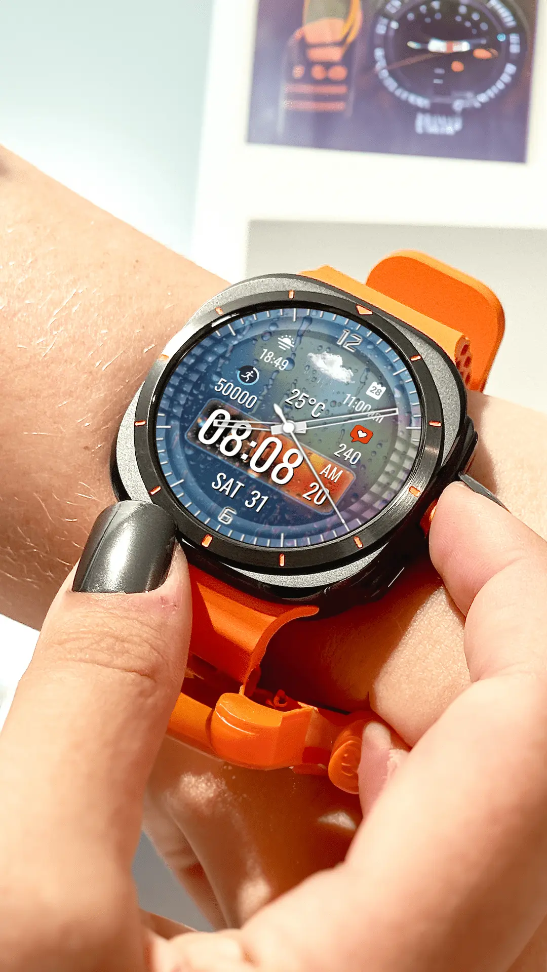 N-SPORT 748 Real-time Weather Luxury Hybrid Watch Face For Samsung