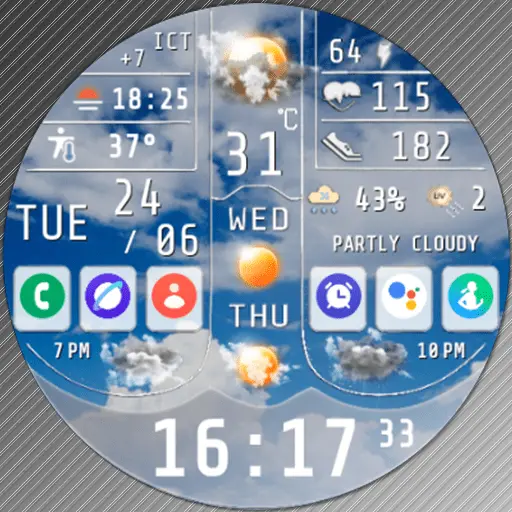 Feature Icon Watch Face 2 N-Sport 754 Real-Time Weather Luxury Digital Watch Face For Samsung &Amp; Wear Os N-Sport Watch Face