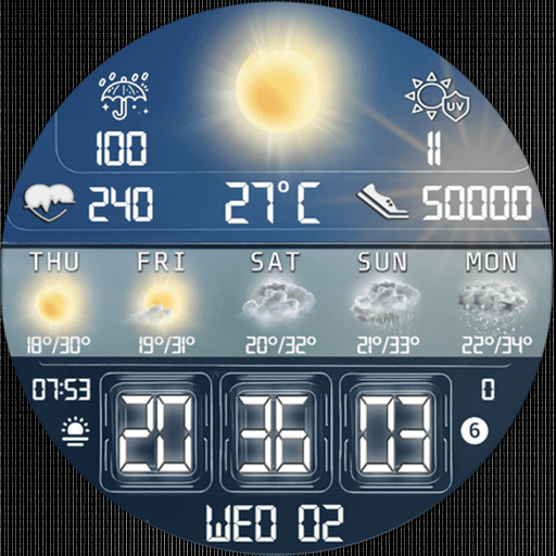 N-SPORT 756 Real-time Weather Luxury Digital Watch Face for Samsung & Wear OS
