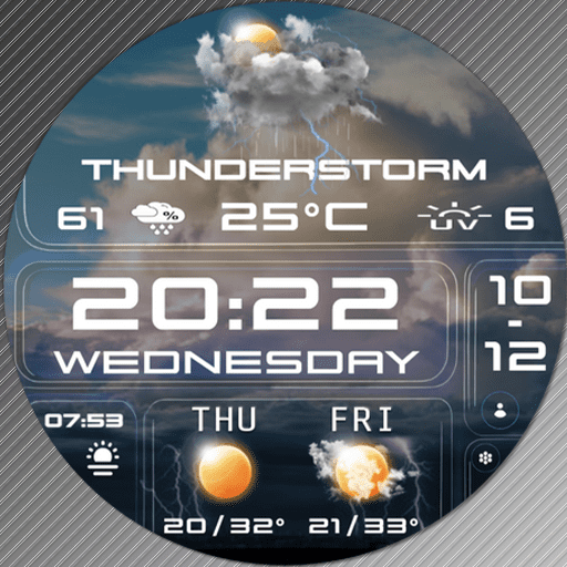 N-SPORT 758 Holiday Seasonal Real-time Weather Luxury Hybrid Watch Face for Samsung & Wear OS