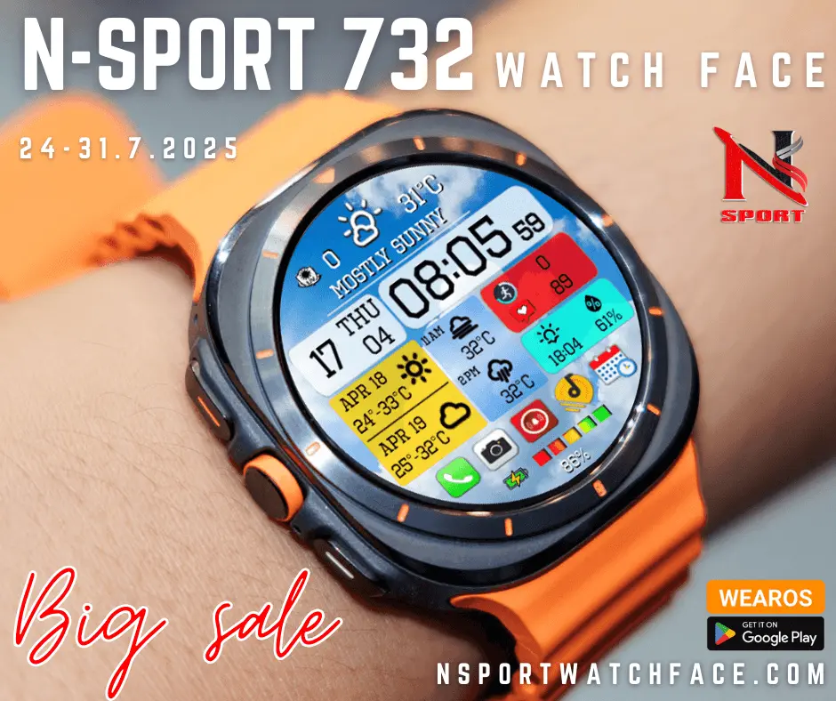 Big Sale – Only $0.46! Discover The New N-Sport732 Day/Night Weather N-Sport Watch Face - N-Sport Watch Face