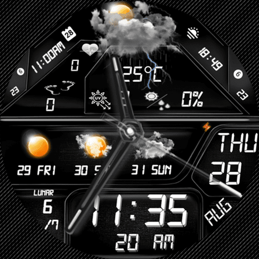 N-SPORT 759 Holiday Seasonal Real-time Weather Luxury Hybrid Watch Face for Samsung & Wear OS
