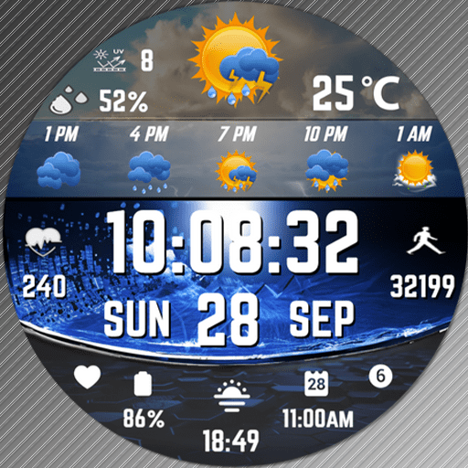 N-SPORT 765 Real-time Weather Luxury Digital Watch Face for Samsung & Wear OS