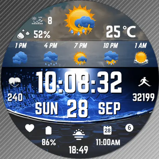 Feature Icon Watch Face 2 1 N-Sport 765 Real-Time Weather Luxury Digital Watch Face For Samsung &Amp; Wear Os N-Sport Watch Face