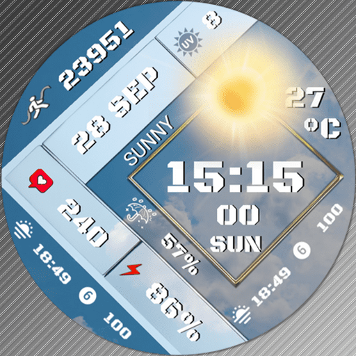 N-SPORT 716 Real-time Weather Digital Watch Face for Samsung & Wear OS