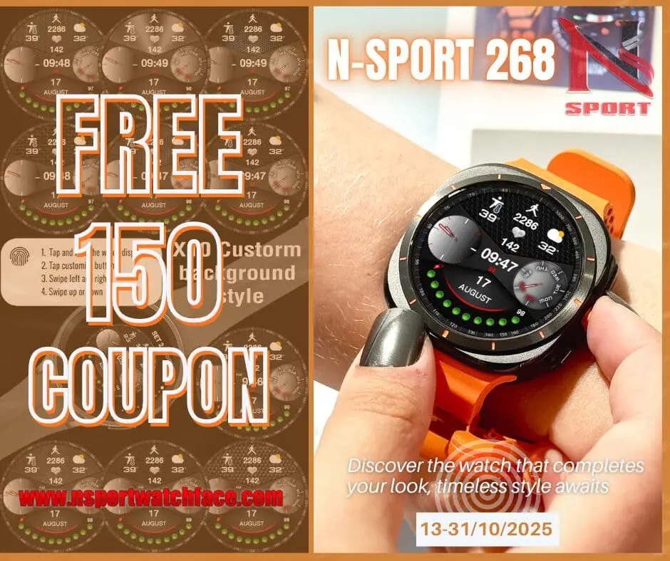 Experience Timeless Elegance With The N-Sport268 Watch Face — Free 150 Coupon Available! - N-Sport Watch Face