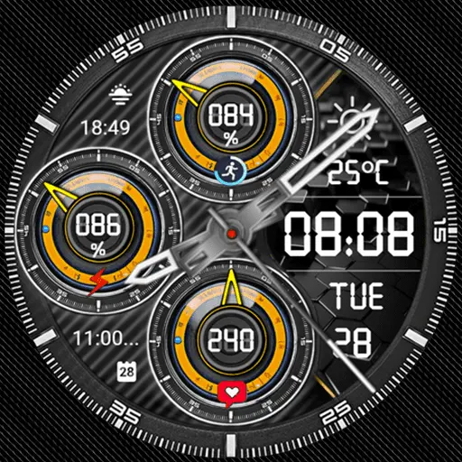 Feature Icon Watch Face 3 N-Sport 767 Real-Time Weather Luxury Hybrid Watch Face For Samsung &Amp; Wear Os N-Sport Watch Face