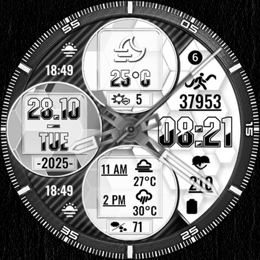 N-SPORT 768 Real-time Weather Luxury Hybrid Watch Face for Samsung & Wear OS