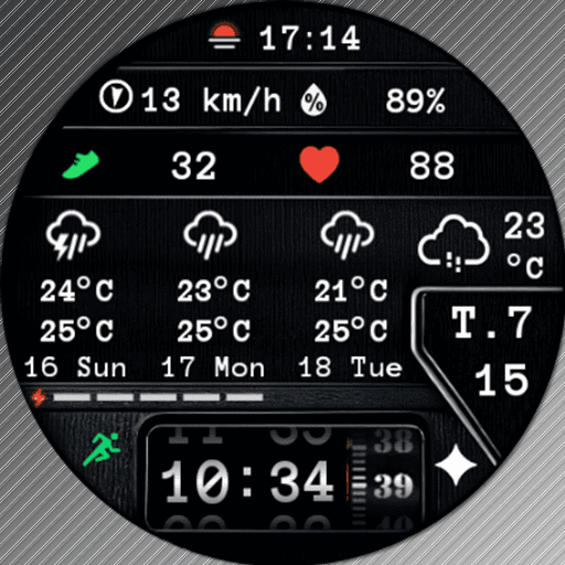 N-SPORT 775 Real-time Weather Luxury Digital Watch Face for Samsung & Wear OS