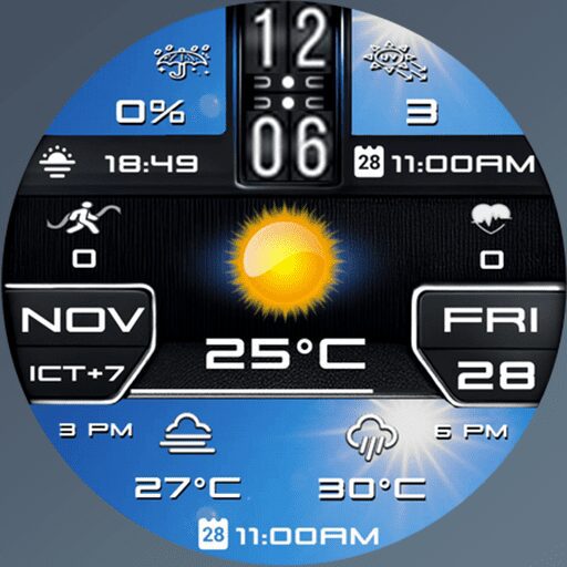 N-SPORT 771 Real-time Weather Luxury Digital Watch Face for Samsung & Wear OS