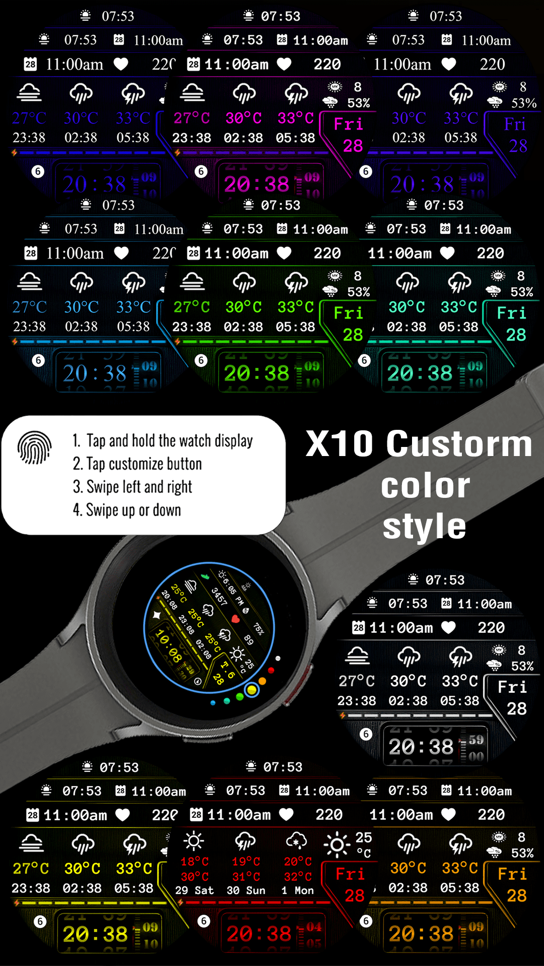 N-SPORT 775 Real-time Weather Luxury Digital Watch Face for Samsung & Wear OS feature image